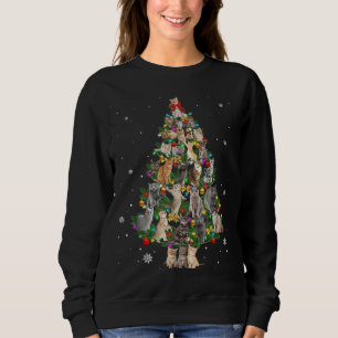 Santa Maine Coon met kerstboomklep Licht Funny Xm Trui