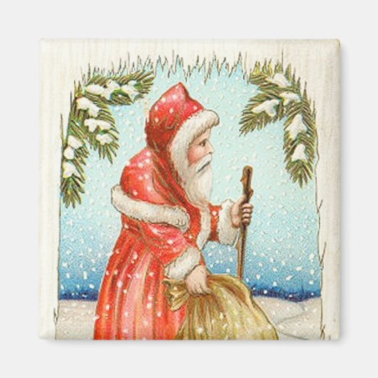 Santa Making Deliveries  Magnet Magneet (Voorkant)