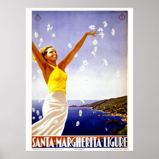 Santa Margherita Ligure Italiaans reizen Poster (Voorkant)