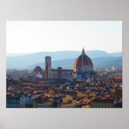 Santa Maria del Fiore op zonsondergang in Florence Poster