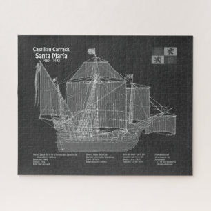 Santa Maria - scheepsblauwdrukplannen PBD Legpuzzel