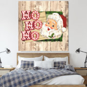 Santa Marquee Lights Ho Ho Ho Canvas Afdruk (Insitu (Slaapkamer))