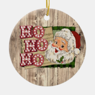 Santa Marquee Lights Ho Ho Ho Keramisch Ornament