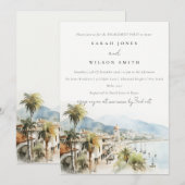 Santa Marta Colombia Watercolor Scape Engagement Kaart (Voorkant / Achterkant)