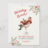 Santa Martini Christmas Holiday Invitation (Devant)