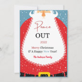 Santa Mask Peace Out 2022 Funny Kerstfeestdag Feestdagenkaart (Voorkant)