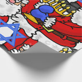 Santa Menorah Star van David Gift Wrap Cadeaupapier (Hoek)