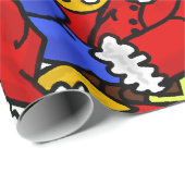 Santa Menorah Star van David Gift Wrap Cadeaupapier (Rol Hoek)