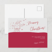 Santa Merry Christmas Briefkaart (Voorkant / Achterkant)