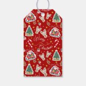 Santa Merry Christmas gepersonaliseerd rood Cadeaulabel (Achterkant)