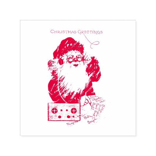 SANTA ~ Merry Kerstgroetings ~ Zelfinktende Stempel (Design)
