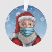 Santa met Face Mask Ornament (voorkant)