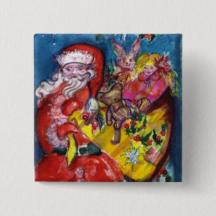 SANTA MET GIFTS VIERKANTE BUTTON 5,1 CM