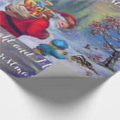 SANTA MET KIND IN WINTER SNEE CADEAUPAPIER (Hoek)
