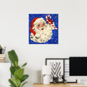  santa met poster van snoepriet (Thuiskantoor)