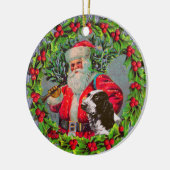 Santa met Springer Spaniel Ornament (Links)