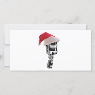 santa-microfoon feestdagenkaart
