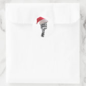 santa-microfoon ronde sticker (Tas)