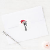 santa-microfoon ronde sticker (Envelop)