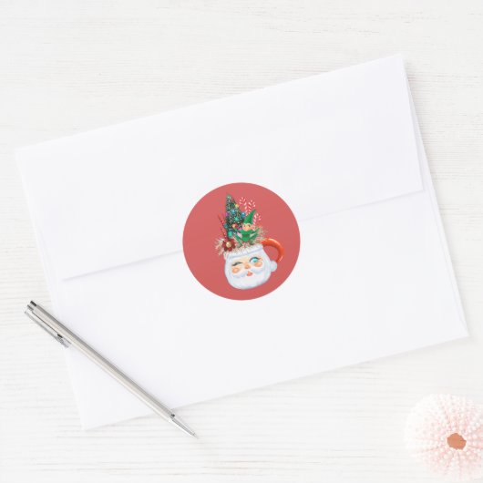  Santa Mok Classic Round Sticker (Envelop)