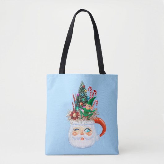  Santa Mok Lichtblauwe Canvas tas (Voorkant)