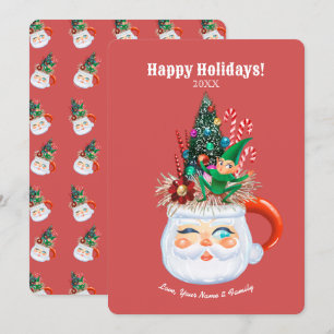 Santa Mok personaliseer uw flatkaart Feestdagenkaart