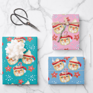 Santa Mokken + Cookies Kerstcadeau inpakpapier Vel