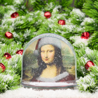 Santa Mona Lisa Merry Christmas Funny Sneeuwbol