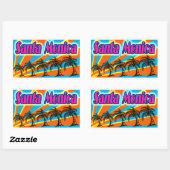 Santa Monica 5 Palm Trees Stickers (Vel)
