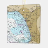 Santa Monica Bay Chart Keramisch Ornament (Links)