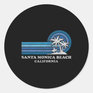Santa Monica Beach Californië Familie Zomer Vakant Ronde Sticker