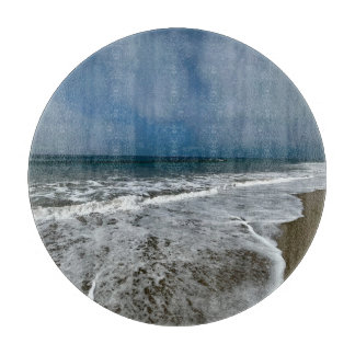 Santa Monica Beach in de herfst. Snijplank