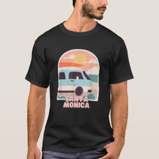 Santa Monica Beach Retro Pastel Kleuren Zon Surfen T-shirt