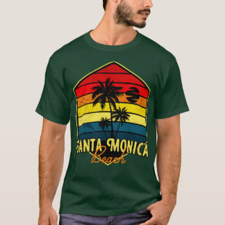 Santa Monica Beach Surfen Californië Retro T-shirt