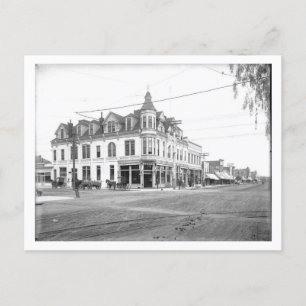 Santa Monica CA, Bank Building, stijl Briefkaart