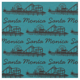 Santa Monica CA California Pier Silhouette Cali Stof