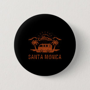 Santa Monica, Ca Californië Retro Vintage Surfen Ronde Button 5,7 Cm