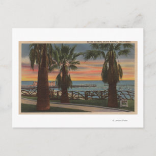 Santa Monica, CA - Yacht Harbour en Sunset Uitzich Briefkaart