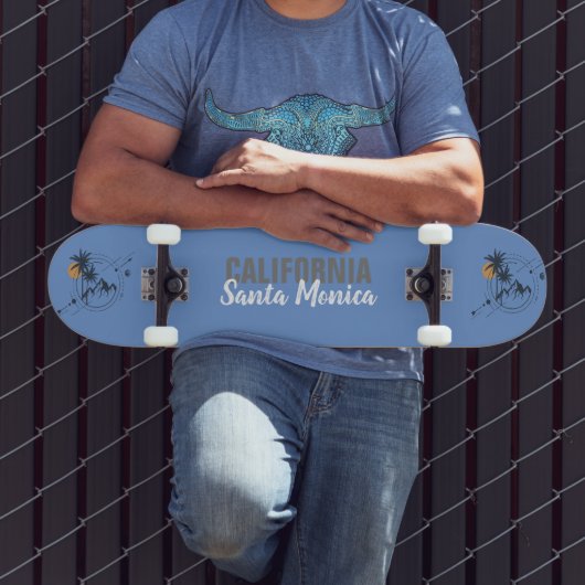 Santa Monica California Geometric Palms Skateboard (Buiten 3)