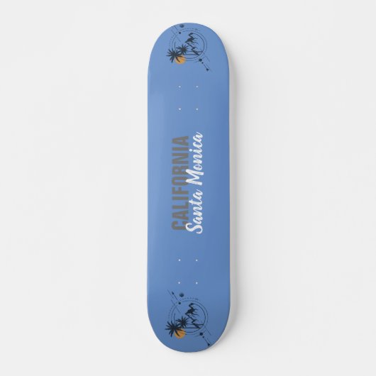 Santa Monica California Geometric Palms Skateboard (Voorkant)
