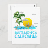 Santa Monica California Sailing Briefkaart (Voorkant / Achterkant)