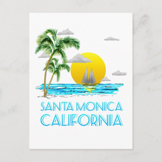 Santa Monica California Sailing Briefkaart (Voorkant)