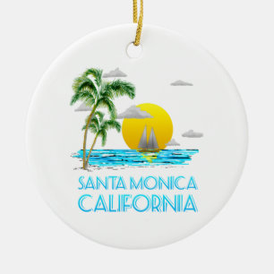 Santa Monica California Sailing Keramisch Ornament
