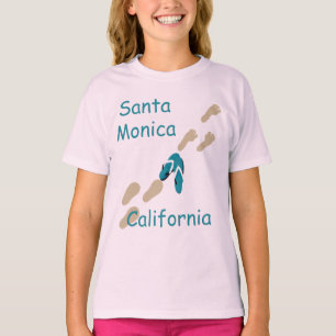 Santa Monica California Teenslippers Girls T T-shirt