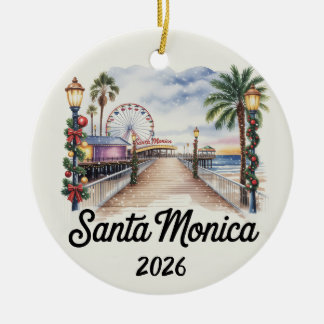Santa Monica Californië 2026 Kerst Ornament