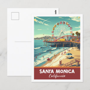 Santa Monica Californië Verenigde Staten Beroemde  Briefkaart