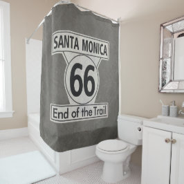 Santa Monica End van de Trail Route 66 Douchegordijn