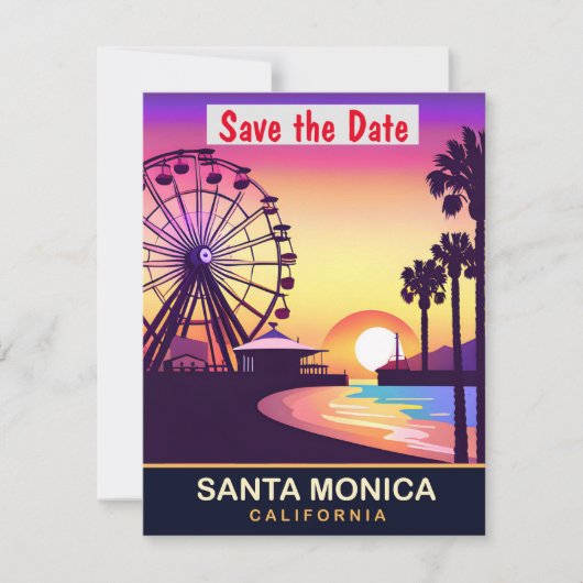Santa Monica, grande roue, carte postale de voyage (Devant)