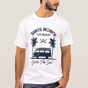 Santa Monica Los Angeles Ga naar de Zee Retro Surf T-shirt