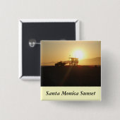 Santa Monica op Sunset Vierkante Button 5,1 Cm (Voorkant /achterkant)